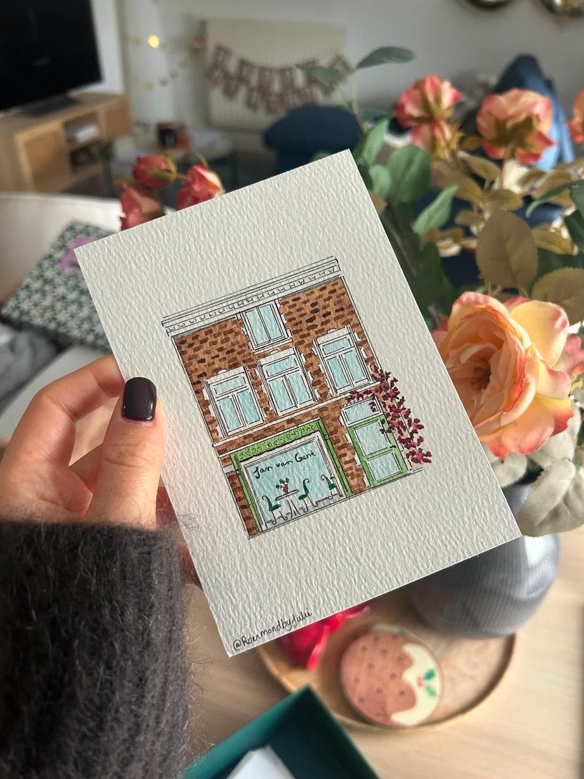 Handgetekende huisillustratie door Julie, nummer 12