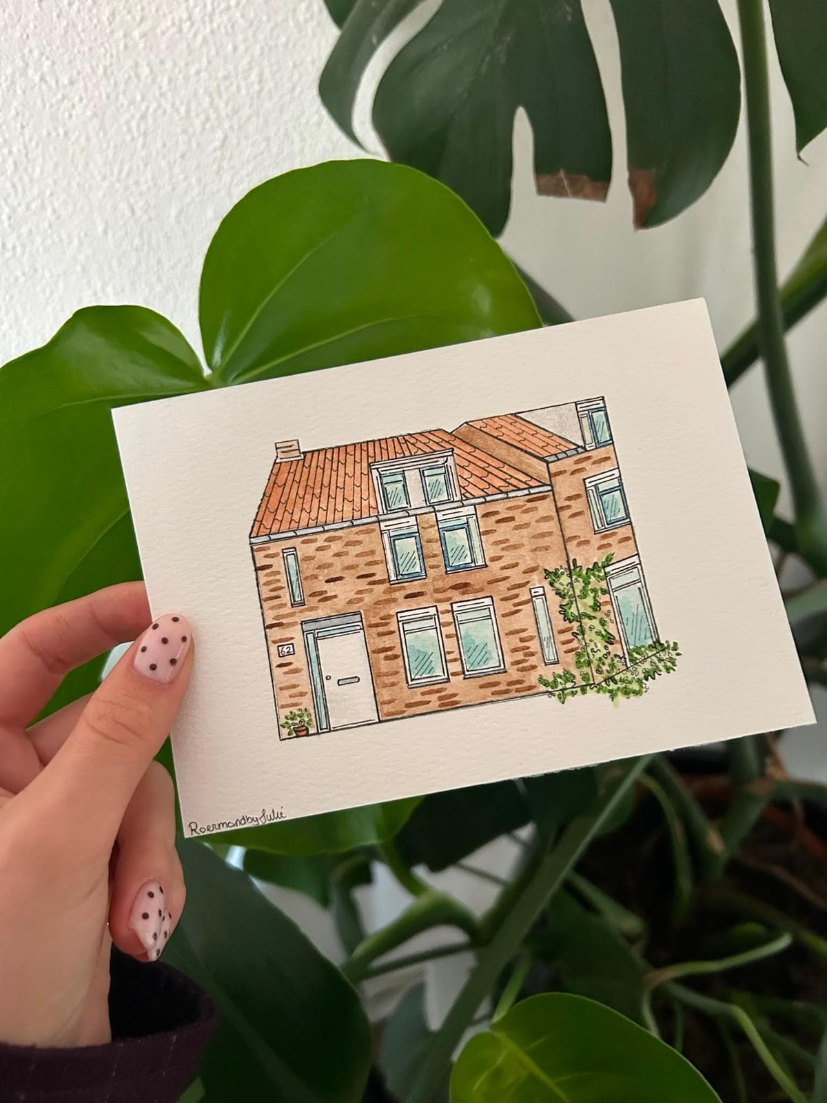 Handgetekende huisillustratie door Julie, nummer 2
