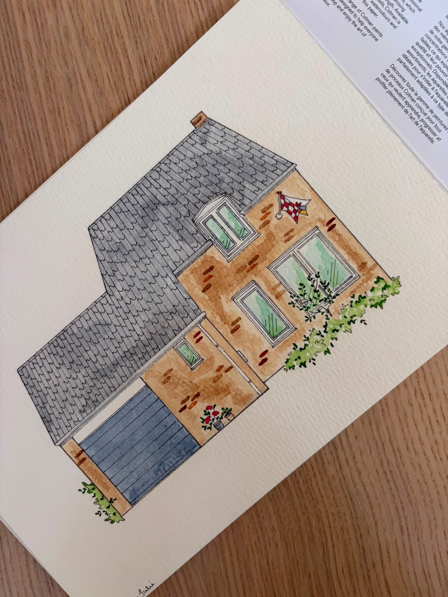 Handgetekende huisillustratie door Julie, nummer 5