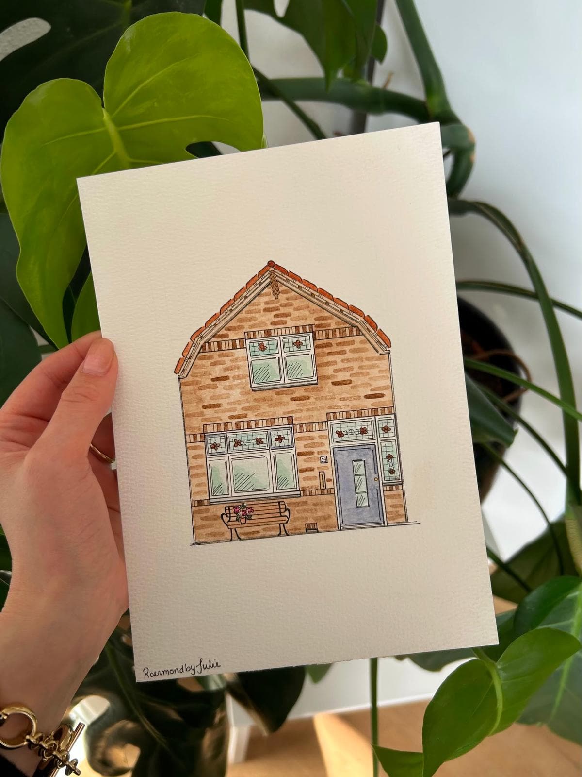 Handgetekende huisillustratie door Julie, nummer 3